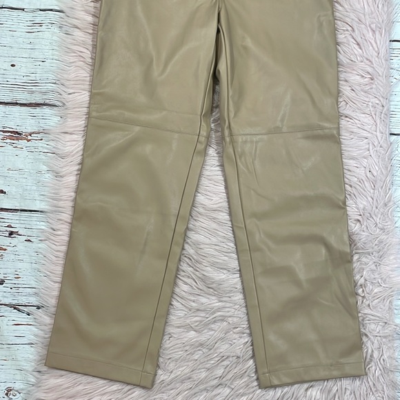 L*SPACE Quincey Faux Leather High Rise Pant Color Latte - Picture 8 of 9